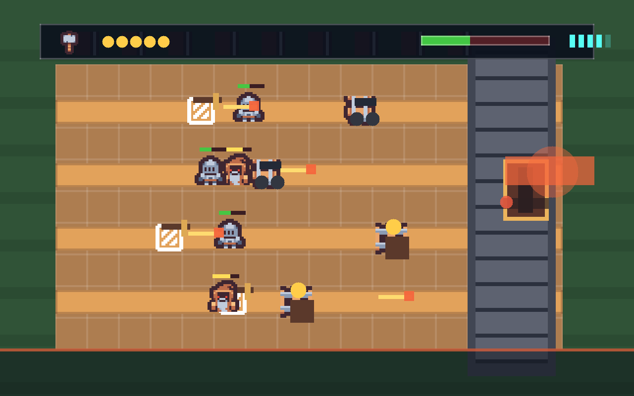 Castle Defense enemies pressuring the castle gate while the gate health bar drops